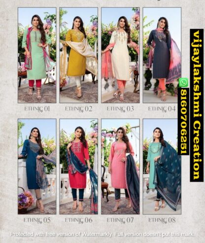 Kiana Ethnic City 01 To 08 Kurti With Bottom and Dupatta In Singles And Full Catalog