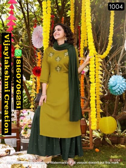 Manas Fab Sitara D.No 1004 Readymade Sharara Suits Kurti, Sharara With Duppata In Singles And Full Catalog