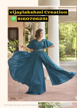 Peher Shagun Vo D.No 1016 Indo Western Gowns In Singles and Full Catalog