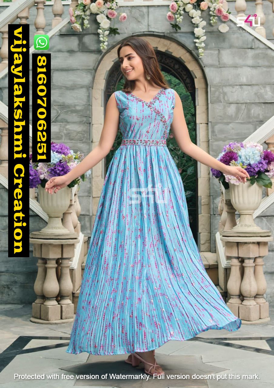 Georgette Pink Long Gown at Rs 199 in Durg | ID: 26535533112