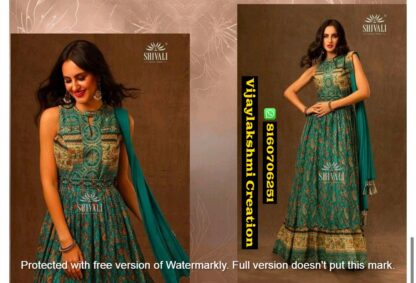 Shivali Tyohaar Upada Prints Green Gown With Dupatta In Singles And Full Catalog