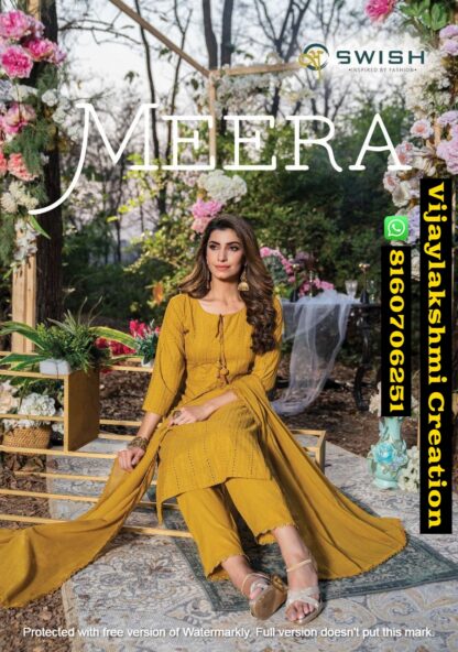 Swish Meera Kurtis With Cotton Bottom and Dupatta in Singles and Full Catalog