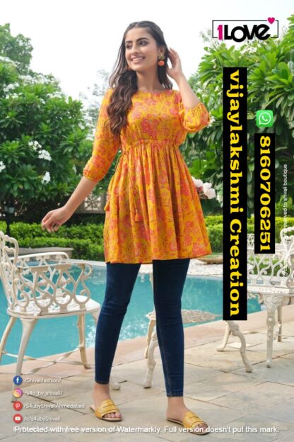 1love Wedesi D.No WD-11 Cotton New and Modern Style Kurti in Singles and Full Catalog