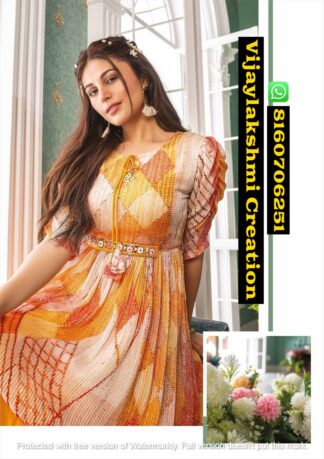 Anju Fabrics Status 2622 Georgette Fancy Short Kurtis in Singles and Full Catalog