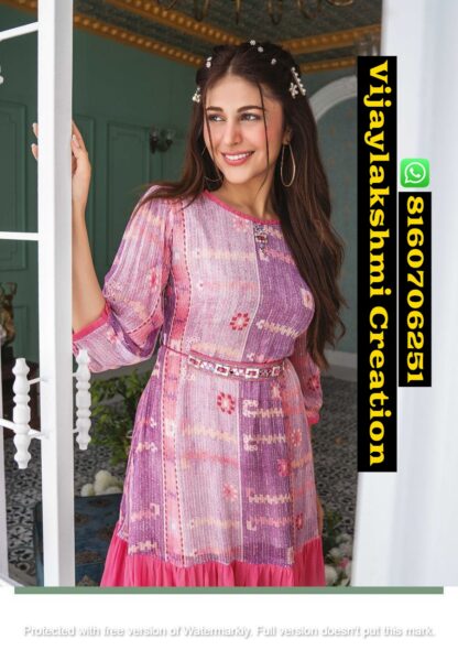 Anju Fabrics Status 2623 Georgette Fancy Short Kurtis in Singles and Full Catalog