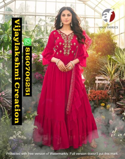 Anju Fabrics Wedding Masti Vol 2 D.No 7112 Readymade Designer Gowns With Drape Dupatta in Singles and Full Catalog