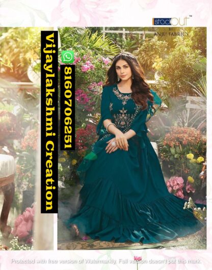 Anju Fabrics Wedding Masti Vol 2 D.No 7113 Readymade Designer Gowns With Drape Dupatta in Singles and Full Catalog