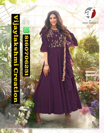 Anju Fabrics Wedding Masti Vol 2 D.No 7114 Readymade Designer Gowns With Drape Dupatta in Singles and Full Catalog