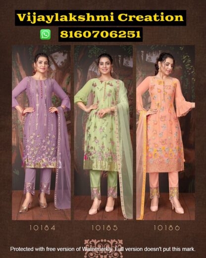 LILY & LALI Merina D.No. 10184 To 10186 Kurti With Bottom and Dupatta In Singles And Full Catalog