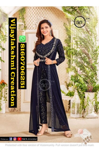 M&M Arzoie Vol 2 D.No 1005 Indo western dress In Singles And Full Catalog