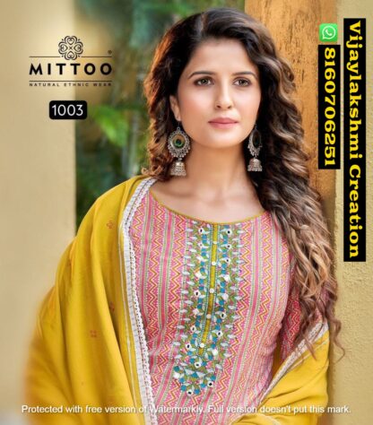 Mittoo Naira D.No 1003 Kurti With Bottom and Dupatta In Singles And Full Catalog