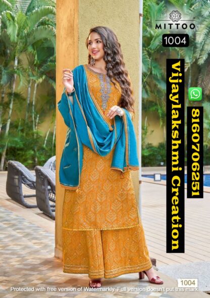 Mittoo Naira D.No 1004 Kurti With Bottom and Dupatta In Singles And Full Catalog