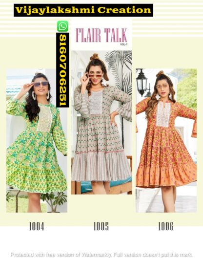 Passion Tree Flair Talk Vol D.No 1004 To 1006 Tunic Tops In Singles And Full Catalog