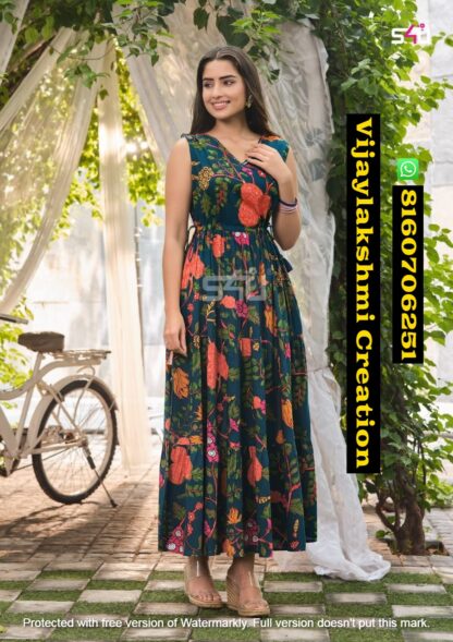 S4U Weekend Passion D.No WP 06 Rayon Printed Long Gown in Singles and Full Catalog