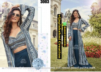 Shivali Alisha The Legacy 3 D.No 3003 Indo Western Dress In Singles And Full Catalog