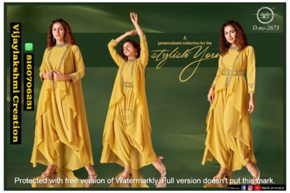 Mukesh And Mohit(M&M) D.No 2673 Indo Western Wear And Kurti With Bottom Collection In Singles And Full Catalog