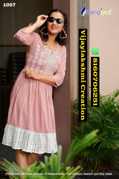 Rangjyot Unique Vol 1 D.No 1007 Fancy Designer Short Tunics In Singles And Full Catalog