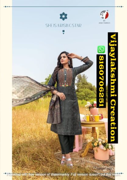 Anju Fabrics Insta Girl Vol 3 D.No Instagirl 2692 Viscose Embroidery Designer Kurti Pant With Dupatta In Singles And Full Catalog