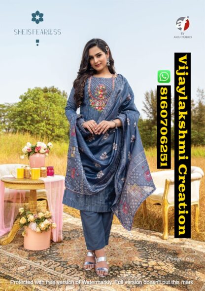Anju Fabrics Insta Girl Vol 3 D.No Instagirl 2694 Viscose Embroidery Designer Kurti Pant With Dupatta In Singles And Full Catalog
