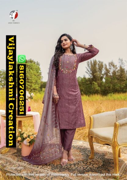 Anju Fabrics Insta Girl Vol 3 D.No Instagirl 2695 Viscose Embroidery Designer Kurti Pant With Dupatta In Singles And Full Catalog
