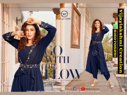 M&M D.No 2690 Indo western dress In Singles And Full Catalog