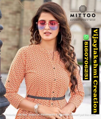 Mittoo Belt Vol-11 D.No 1128 Rayon Print Kurtis In Singles And Full Catalog