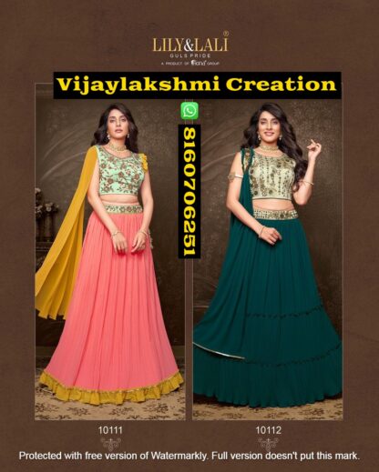 Tyohar By Lily and Lali 10111 And 10112 Georgette Full Stiched Lehengas In Singles And Full Catalog