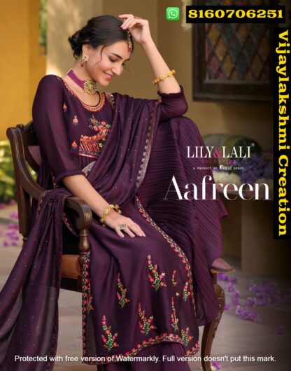 Lily & Lali – Aafreen - D.No 10605 Silk Nyra Cut Readymade Kurti With Sharara & Dupatta Set In Singles And Full Catalog