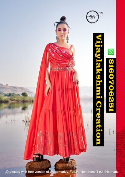 Mukesh & Mohit (M & M) Design 1103 New Collection Of Indo Western Gowns In Singles And Full Catalog