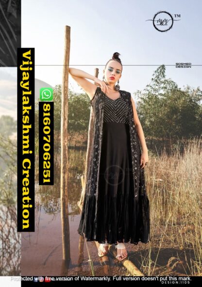 Mukesh & Mohit (M & M) Design 1105 New Collection Of Indo Western Gowns In Singles And Full Catalog