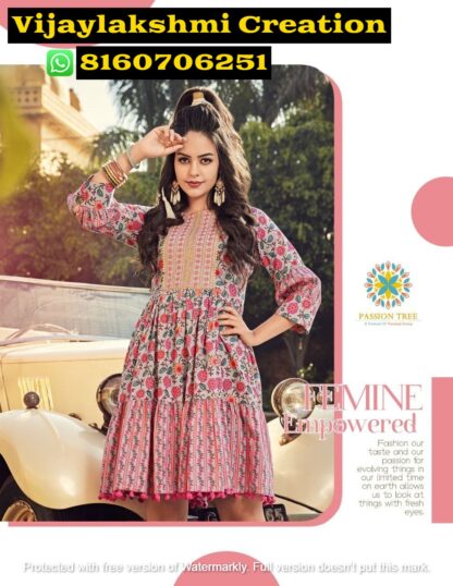 Passion Tree Flair Talk Vol-2 D.No 2001 Cotton Fancy Print Tunic Tops In Singles And Full Catalog