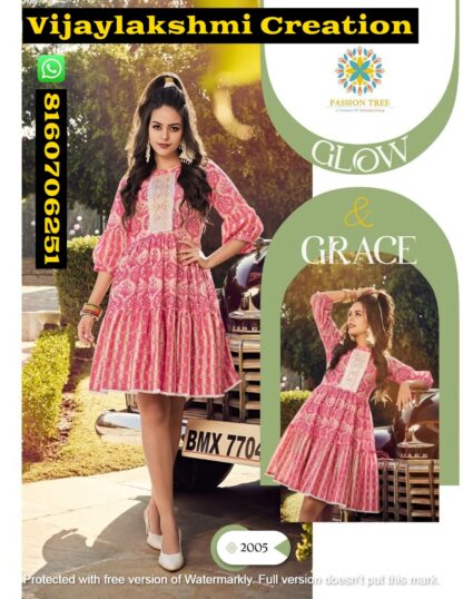 Passion Tree Flair Talk Vol-2 D.No 2005 Cotton Fancy Print Tunic Tops In Singles And Full Catalog