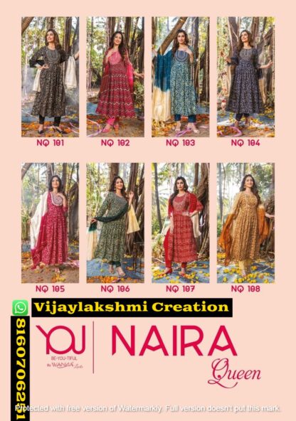 You by Wanna Naira Queen D.No, NQ 101 To 108 Rayon Full Stitched Salwar Suits In Singles and Full Catalog