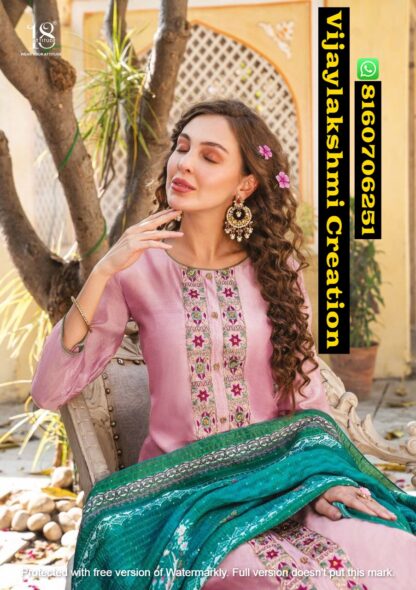 18 Attitude Elite Vol-3 D.No Elite 304 Pure Chanderi With Inner Top With Pant And Dupatta In Singles And Full Catalog