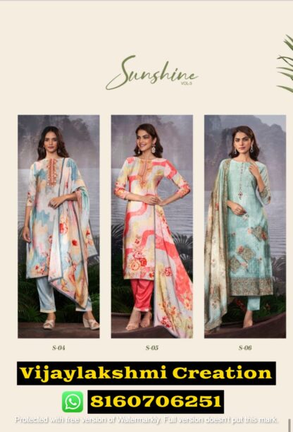 1Love By S4U Sunshine Vol 3 D.No S-04 To S-06 Kurti With Bottom And Dupatta In Singles And Full Catalog