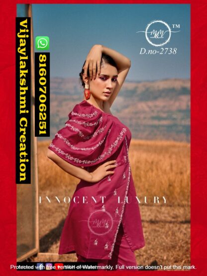 Mukesh & Mohit (M & M) D.No 2738 New Collection Of Indo Western Gowns salwar suit In Singles And Full Catalog