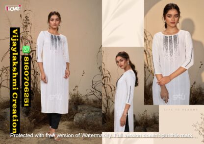 1love By S4U Pearl D.No P-03 Viscose Slub Fancy Ladies Casual Kurtis Collection In Singles and Full Catalog