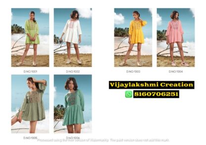 The Conch Compass Vol 10 D.No 1001 to 1006 Stylish Tunic Tops In Singles And Full Catalog
