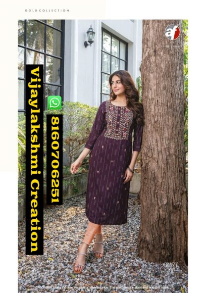 Anju Fabrics Crazy Vol 5 D.No. Crazy 3011 Rayon Kurti in Singles and Full Catalog