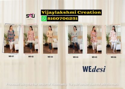 S4U WEdesi WD-01 to WD-06 Designer Cotton Kurtis In Singles And Full Catalog-1