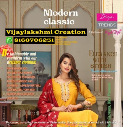 Diya Trends by Kajal Style Anokhi Vol 1 D.No 1007 Kurti With Pant and Dupatta in Singles and Full Catalog-1