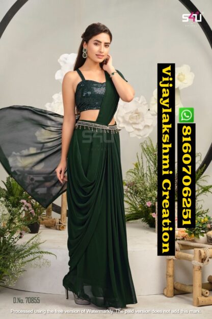 S4U D.No 70855 Reay to wear saree in single and full catalog