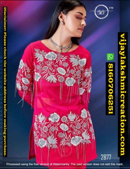 Mukesh & Mohit (M & M) D.No 2877 Partywear Kurti With Bottom In Singles And Full Catalog
