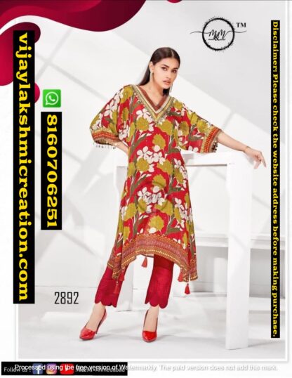 Mukesh & Mohit (M & M) D.No 2892 Partywear Kurti With Bottom In Singles And Full Catalog