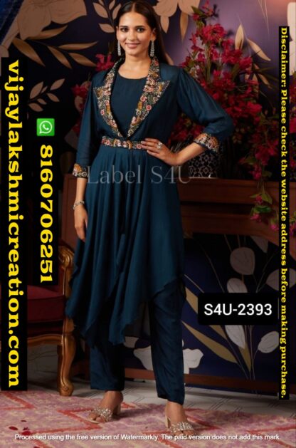 Label-S4U 2393 Kurti with bottom in singles and full catalog