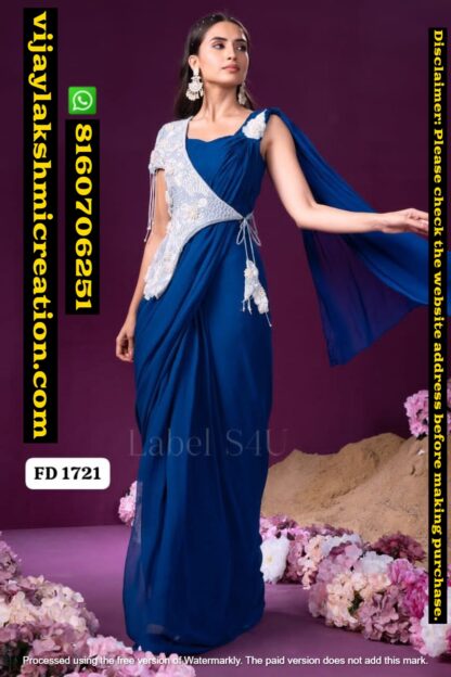 Label S4U FD 1721 Draped Saree With Readymade Blouse In Singles And Full Catalog