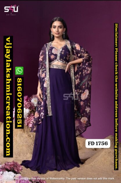 S4U Festive Diaries Vol. 17 D.No FD 1756 Gown in Singles and Full Catalog