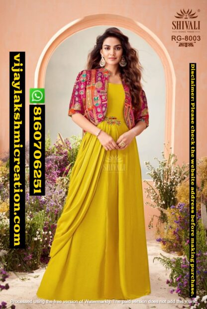 Shivali RG 8003 Indo Western Gowm In Singles And Full Catalog