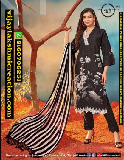 Mukesh & Mohit (M & M) Partywear Black Kurti With Bottom and Dupatta In Singles And Full Catalog