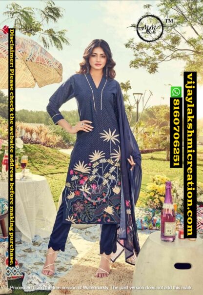 Mukesh & Mohit (M & M) Partywear Blue Kurti With Bottom and Dupatta In Singles And Full Catalog